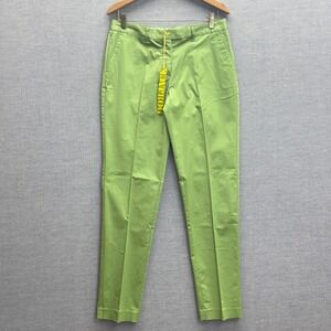 Jack Rogers Green Straight Leg Pants Cotton Spandex NWT MSRP $178 Women's 10